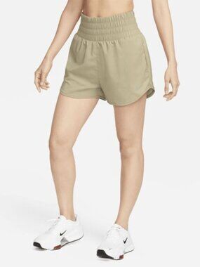 Nike One Dri-FIT Ultra High-Waisted 3" Brief-Lined Shorts Medium Tan Olive